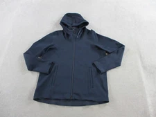 Descente Sweater Mens Large Blue Hoodie Fusion Knit All Terrain Full Zip Hiking