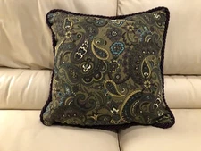 New! Decorator Accent Pillow. Purple & Green. 15 X 15”.  Beautiful!  P1