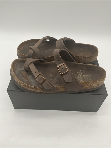 Birkenstock sandalo donna marrone in pelle con punta e passante taglia 38/US 8,5 - Foto 13 di 21