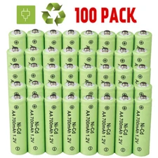 20-100 Pcs AA Rechargeable Battery 700mAh 1.2v For Garden Solar Ni-Cd LED Light