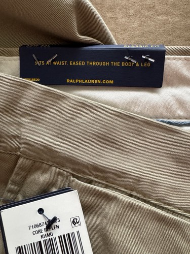 Polo Ralph Lauren Men’s 32W x 32L Classic Fit Twill Casual Chino Pants Khaki NEW - Picture 12 of 12