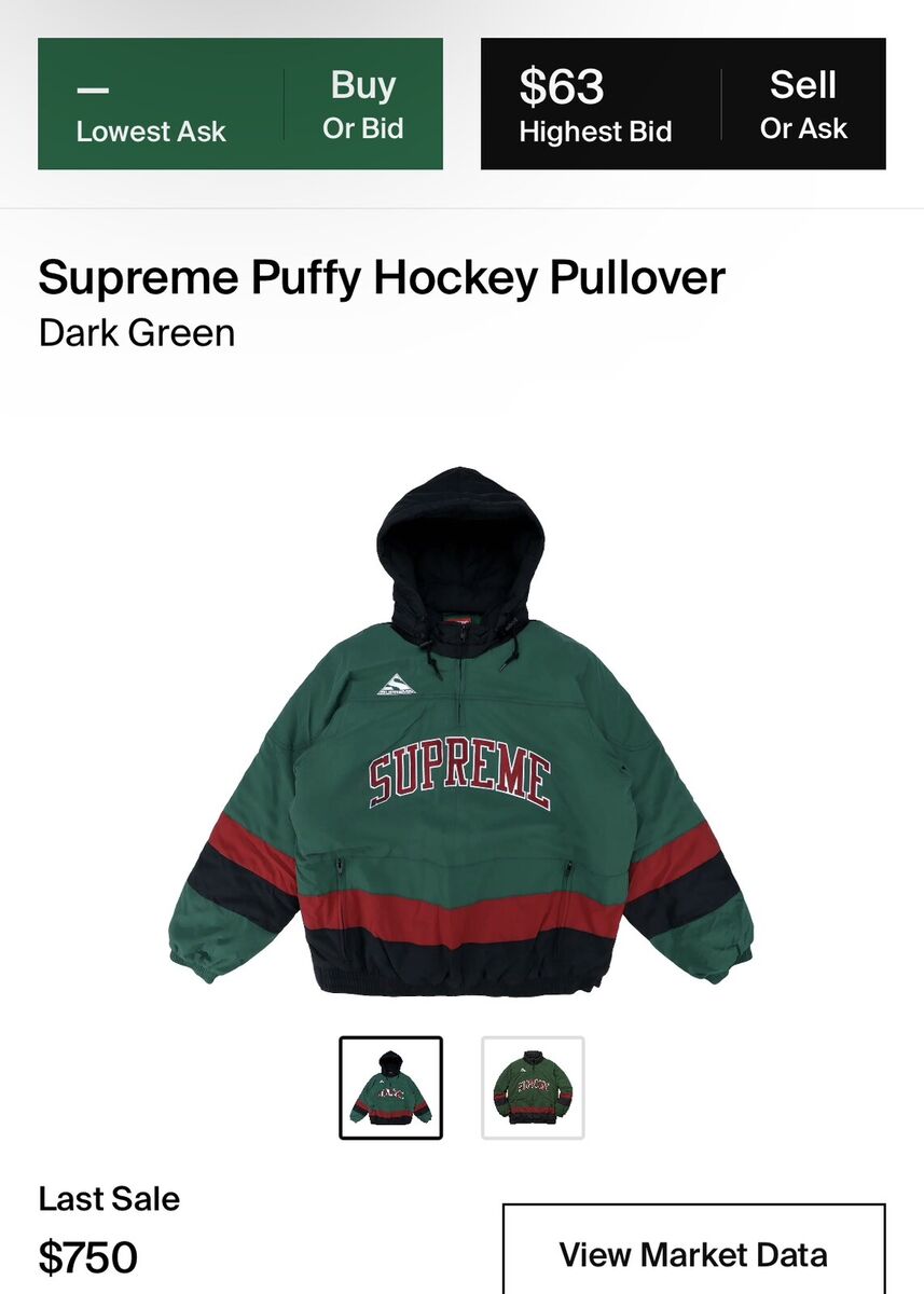 Supreme Puffy Hockey Pullover Jacket Green Size Small | eBay Supreme Puffy Hockey Pullover Jacket Green Size Small | eBay