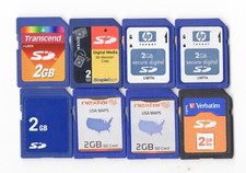 Lot Of 8x Miscellaneous Brands 2GB SD Camera Memory Cards