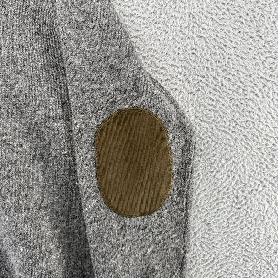 LL Bean Sweater Men's XL Gray 1/2 Zip Pullover Ragg Wool Elbow Patches 285327 - Image 2 of 4