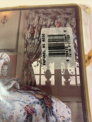 VINTAGE NOS BILL BLASS SPRINGMAID 1 TWIN FITTED SHEET RAPHAEL ROSE NEW - Picture 9 of 11