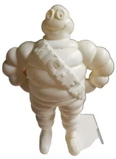 Michelin Man Vintage Plastic Resin Blow Mold Advertisement Tire 12” White Figure
