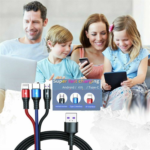 3 in 1 Universal Fast USB Charging Cable Multi Function Cell Phone Charger Cord - Picture 13 of 16