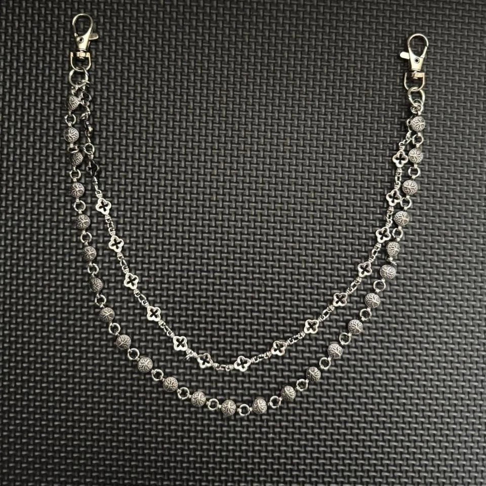 Cinturón cadena cartera plata cromo cadena Foto 2 de 4