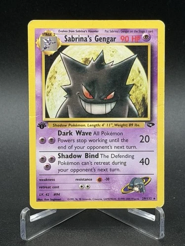 Sabrina's Gengar 29/132 - 1st Edition Rare Pokémon Gym Challenge - HP/DMG