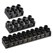 6pcs Terminal Block 500V 10A Dual Row 3 5 10 Positions Screw Barrier Strip