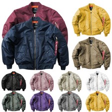 Damen Herren Lockere MA1 BomberJacke Nylon Militär Pilotjacke Stilvoll Warme
