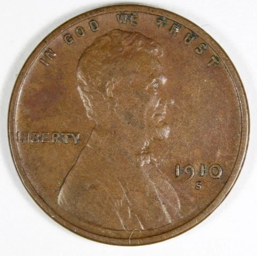 1910-S Lincoln Wheat Cent Semi-Key Date Rare Extra Fine Free Shipping