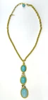 Vtg. Signed Trifari Goldtone Costume Jewelry Drop Pendant Necklace - NO RESERVE!