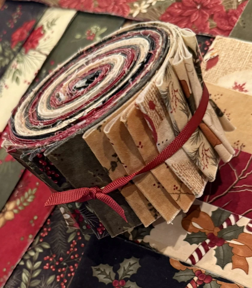 Warm & Cozy 20 Winter Holiday Jelly Roll Strips 100% Cotton by Moda, Andover etc - Image 4 of 4