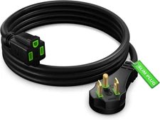 Maximm Extension Cord 4 Feet – Black – 90° Flat Plug, 14AWG Heavy Duty, UL Liste