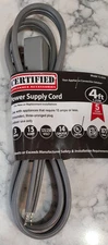 Certified Appliance Accessories 15-0343 4' Grounded Power Supply Cord 15 Amp NEW
