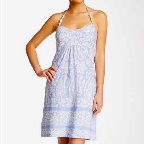 NWT Tommy Bahama Leaf Paisley Dress in Blue Evertide NWT XS/2