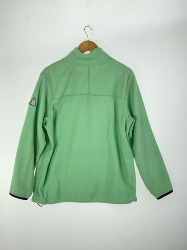 BAPE A Bathing Ape Anorak Half Zip Fleece Jacket L Green Polyester #EH AIA - Picture 2 of 5