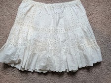 Altar' d Estate white cotton eyelet tiered mini skirt Junior