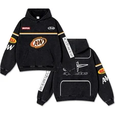 Retro A&W Root Beer Racing Washed Hoodie MotorGP World Champion 