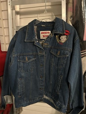 American Toons by Excelled Betty Boop Embroidered Blue 100% Cotton Jacket