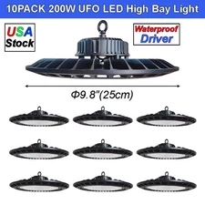 2-10PCS 200W UFO Led High Bay Light Commercial Industrial Warehouse Factory Shop