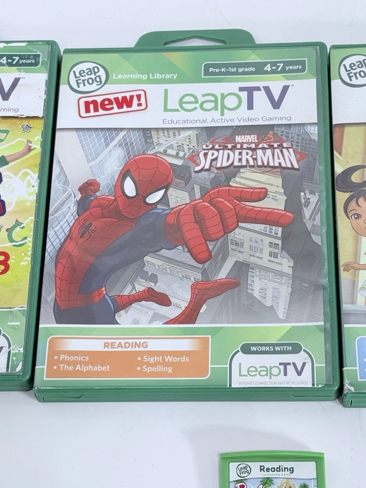 LeapFrog LeapPad Explorer Cartridges Spider-Man, Dora, Barbie, Sofia  Lot of 6 - Image 3 of 4