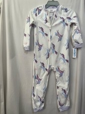 Carter's Kid 1-Piece Fleece FOOTLESS Pajamas Size 6,7,10,12 White Unicorn NEW