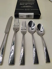ONEIDA Cabria 5 Piece Place Setting~18/10 Stainless Flatware~Hammered Finish~N/O
