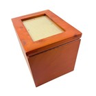 Vintage Wood Keepsake Box Photo Frame Top Memory Box Wooden Storage