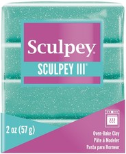 5 Pack - Sculpey III Oven-Bake Clay 2oz-Turquoise Glitter - S302-574