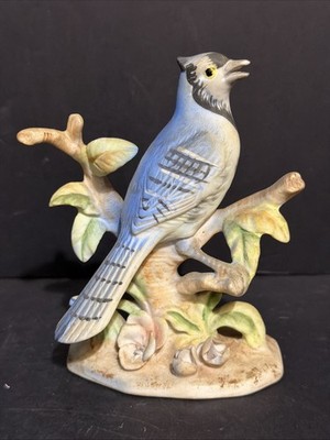 Vintage Napcoware 5'' Blue Jay Bird Statue Figurine B3154