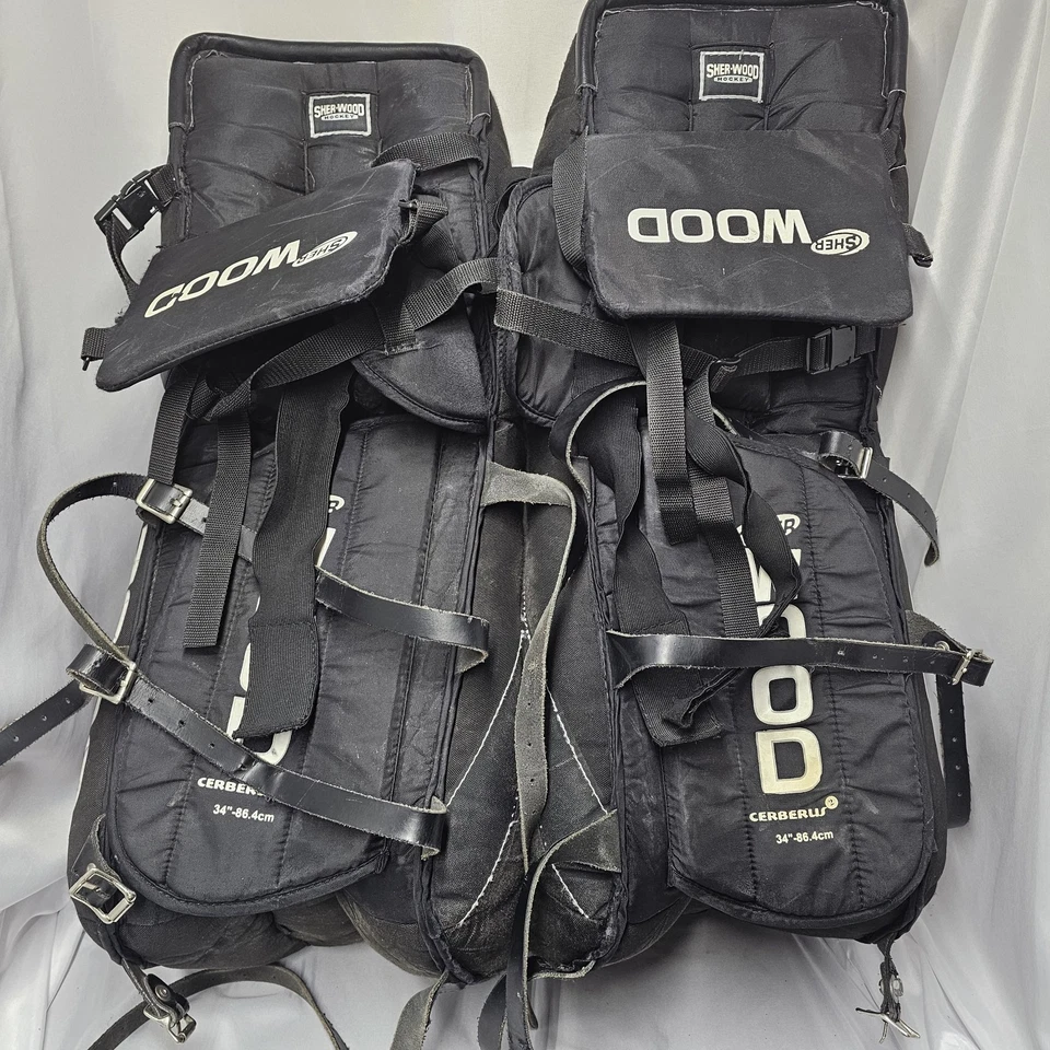 Equipo de hockey portero SherWood almohadillas para piernas guante bloqueador de misión pecho grande Foto 3 de 4