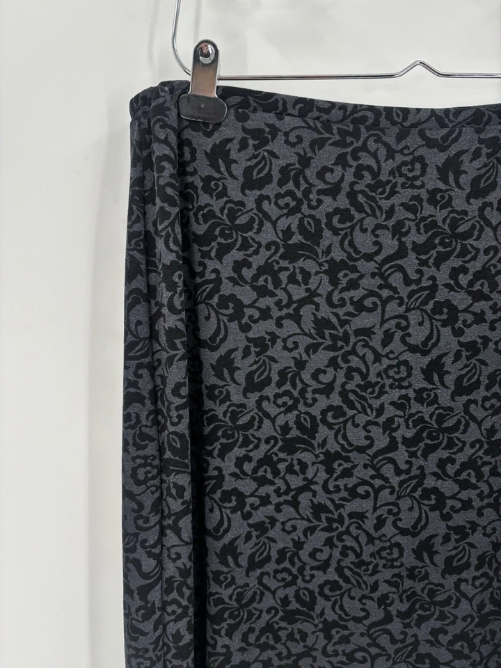 Falda Impressions Vintage Mujer XL Negra Gris Midi Elástica Abertura Años 90 Cachicha Foto 2 de 4