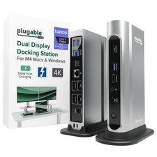 Plugable 16-in-1 Thunderbolt 4 Dock   Dual 4K Monitors for M4/M5 MacBook Air/...