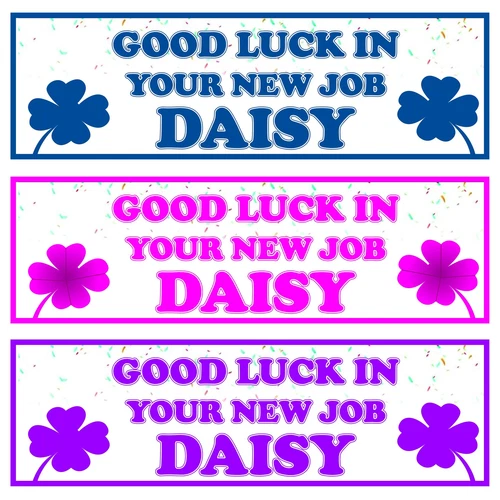 Personalised Good Luck New Job Banner - 2 Custom Farewell Party Decorations