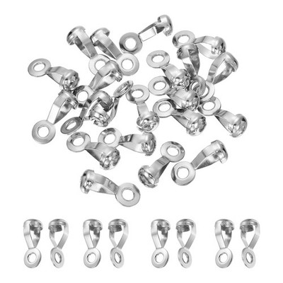 Stainless Steel Ball Chain Loop Connectors, (10mm, 28 Pcs) (Silver)