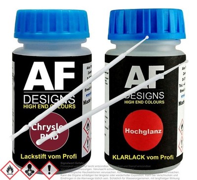 Für Chrysler PMD Medium Red Metallic Lackstift Klarlack Lacktupfer Autolack Set