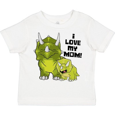 Inktastic I Love My Mom With Baby And Mommy Triceratops Toddler T-Shirt Mothers
