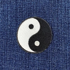 Yin Yang Patch - Embroidered Balanced Forces & Dualism Badge 2" (Iron On)