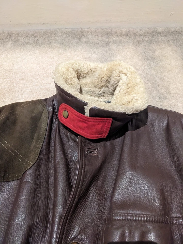 CP Company dark Brown vintage leather Hunting Jacket - Image 2 of 4