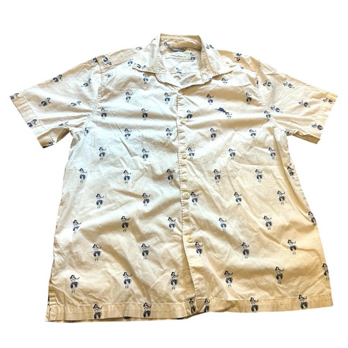 Tommy Bahama Hula Girl Button Down Shirt Mens Short Sleeve Medium AOP White - Picture 2 of 12