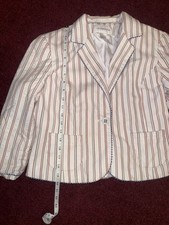 Liz Claiborne Womens White Long Sleeve Detail Blazer Jacket Size 8