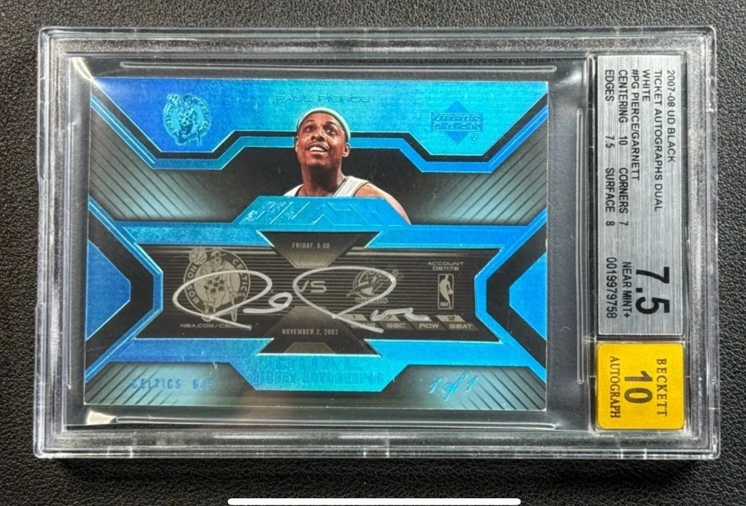 NBA UD BLACK 9/15 Paul Pierce 直筆サインカード Paul Pierce Basketball Autographed Sports Trading Cards