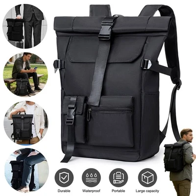 MARKENLOS Rucksack Rolltop Freizeitrucksack Reisetaschen Herren Damen Daypack 25-30L