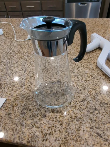Vintage Pyrex Carafe Coffee Tea Pot Pitcher ~ Silver Scroll