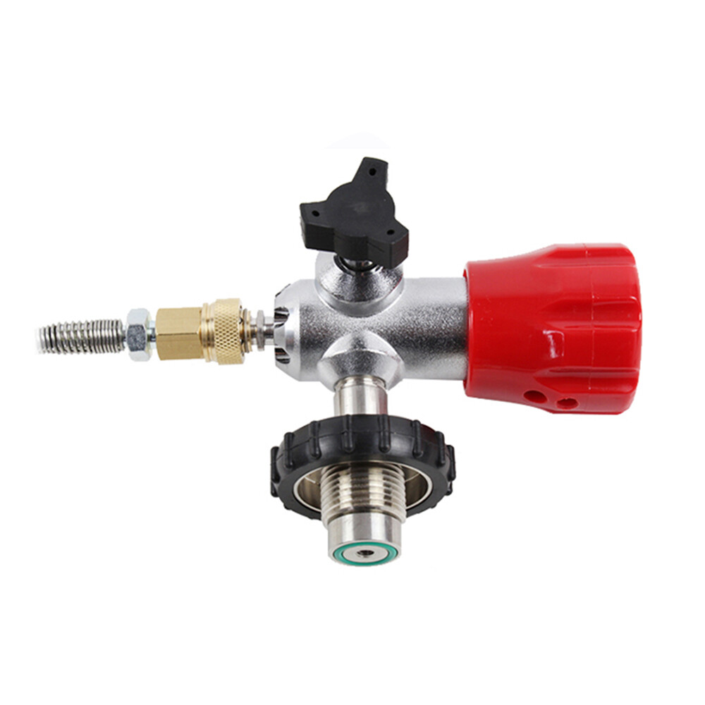 PCP Air Fill Station With Dual Gauge Valve – 300bar/4500psi, M18 DIN, 8mm Quick Disconnect For Paintball/CO2 Tanks