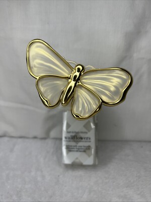 Bath Body Works BUTTERFLY, Ivory & Gold Wallflower Plug In Diffuser Unit, NEW