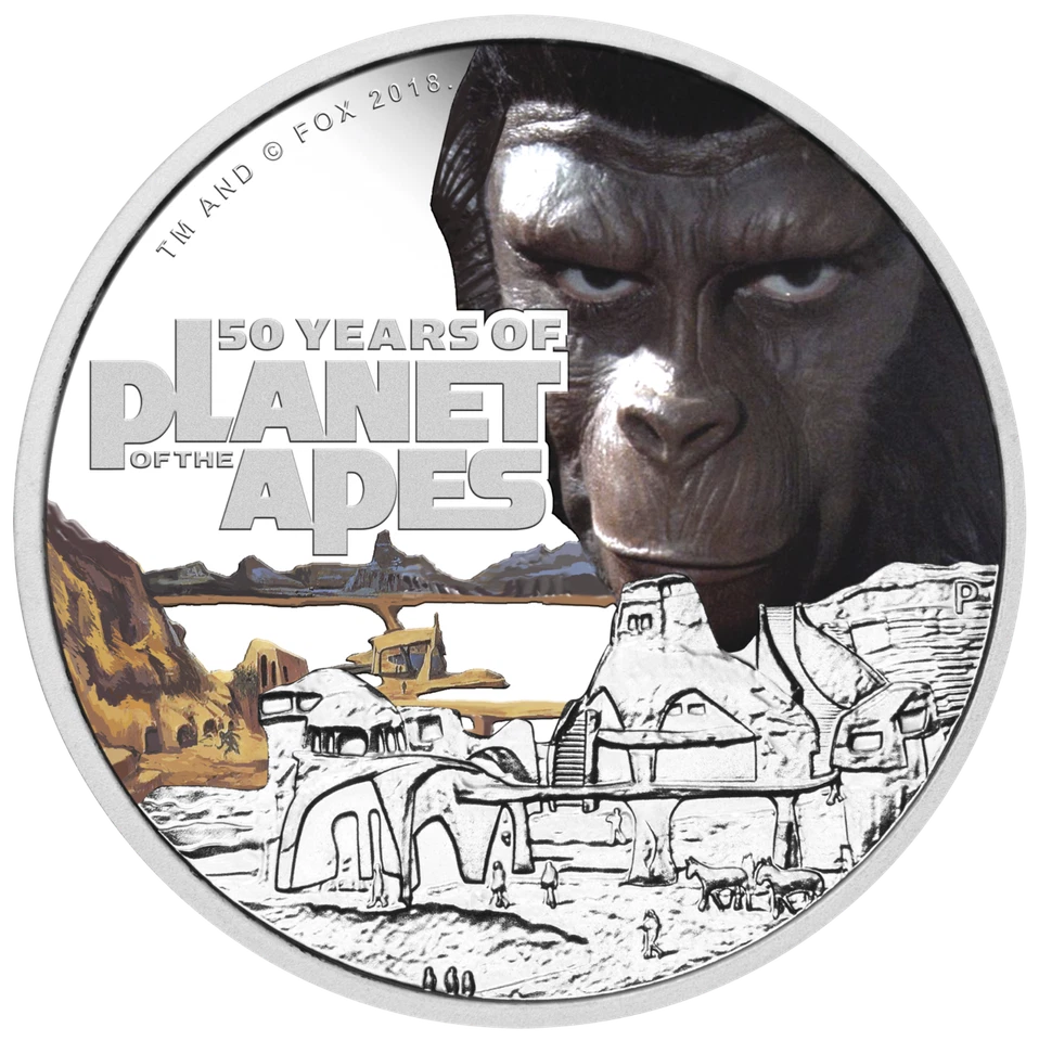 2018 PLANET OF THE APES 50th ANNIVERSARY 1 oz Silver Proof $1 Coin - Image 2 of 4