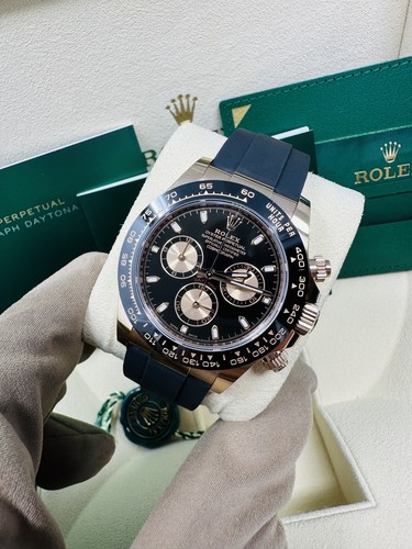 Rolex Daytona Rose Gold 116515LN Oyster Flex Black Dial 40MM Complete Set - Picture 9 of 12